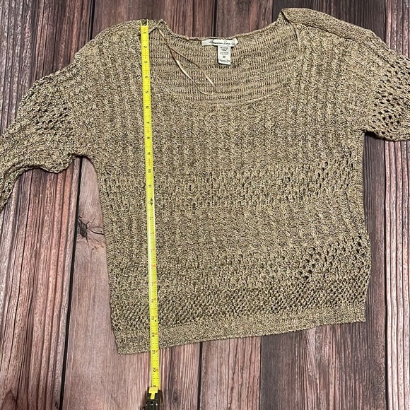 Gold Shimmery Crochet Sweater - Picture 5 of 9